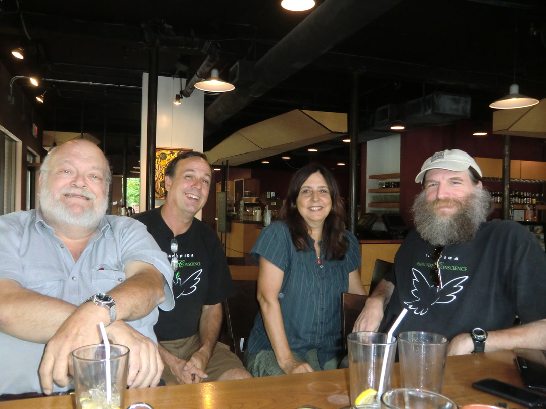 L to R: Paul Nelson of KHOI in Ames, IA, Ellinger, Ruedenberg, and Norm Stockwell of WORT in Madison, WI.